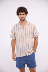 The Striped Beige x Navy - Shirt