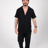 The Breezy Tee - Black Knitted