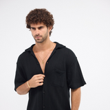 The Breezy Tee - Black Knitted