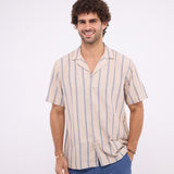 The Striped Beige x Navy  - Shirt