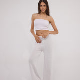 Sunburnt Rebel - knitted beach pants - White