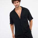 The Breezy Tee - Black Knitted