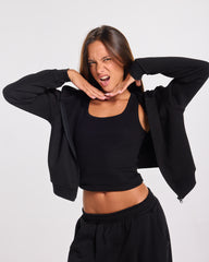 Cropped zip up