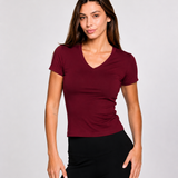 Sculpt Tee V-neck - Burgundy