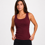 Refined - Ribbed U tank top - Burgundy