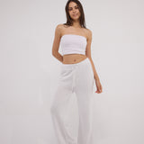 Sunburnt Rebel - knitted beach pants - White