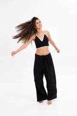 The Skewbald - Black crochet top