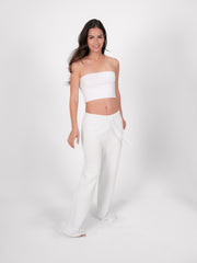 knitted beach pants - White