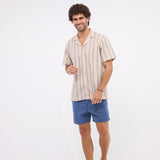 The Striped Beige x Navy  - Shirt