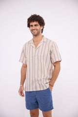 The Striped Beige x Navy  - Shirt
