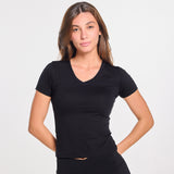 Sculpt Tee v-neck - black
