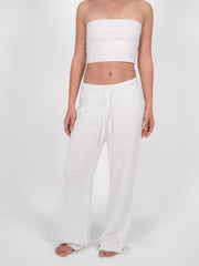 knitted beach pants - White