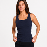 Refined - Ribbed U tank top - Navy