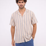 The Striped Beige x Navy  - Shirt