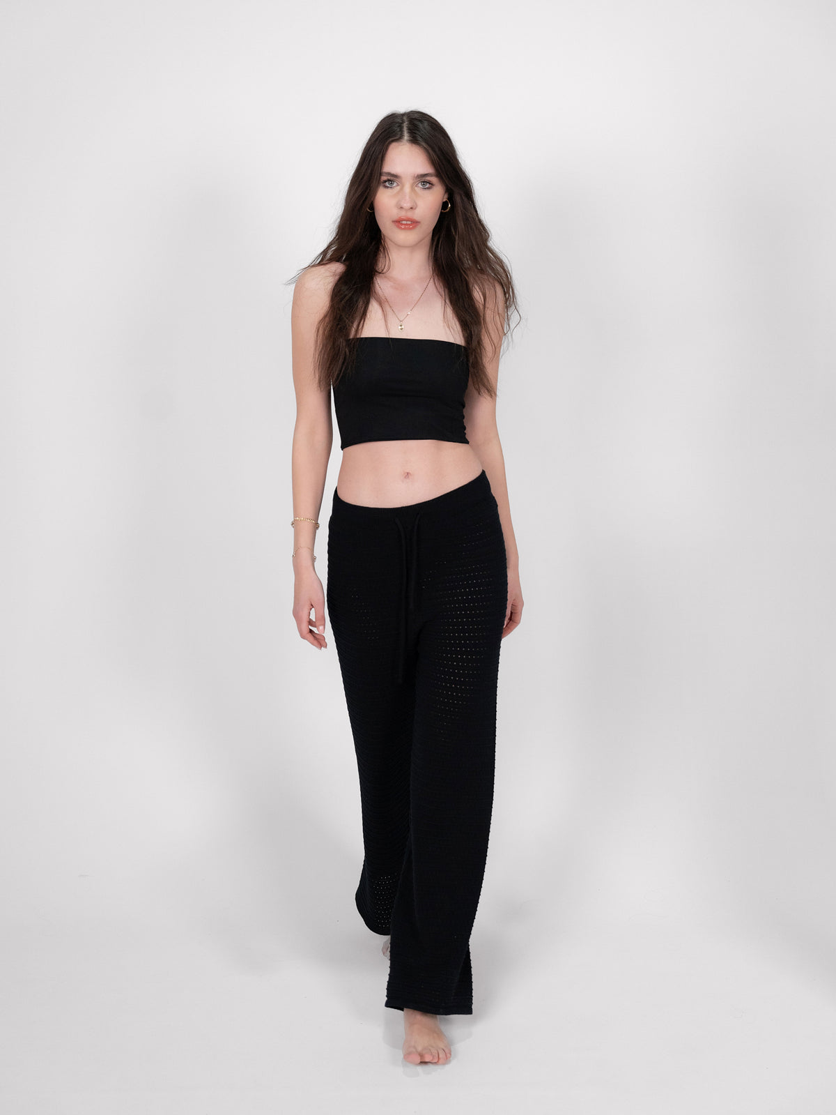 knitted beach pants - Black