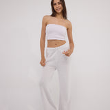 Sunburnt Rebel - knitted beach pants - White