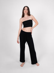 knitted beach pants - Black
