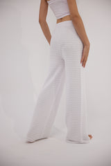 knitted beach pants - White