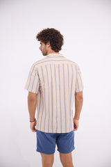 The Striped Beige x Navy  - Shirt