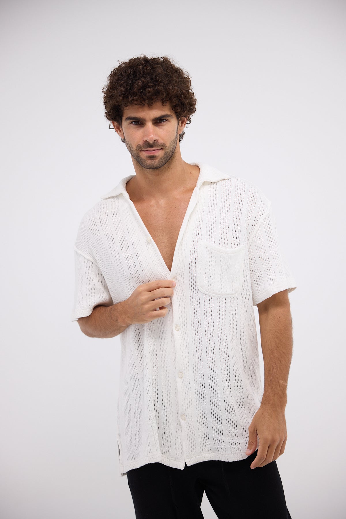 The Breezy Tee - White Knitted