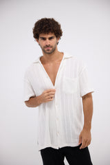 The Breezy Tee - White Knitted