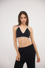 The Skewbald - Black crochet top