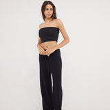 Sunburnt Rebel - knitted beach pants - Black