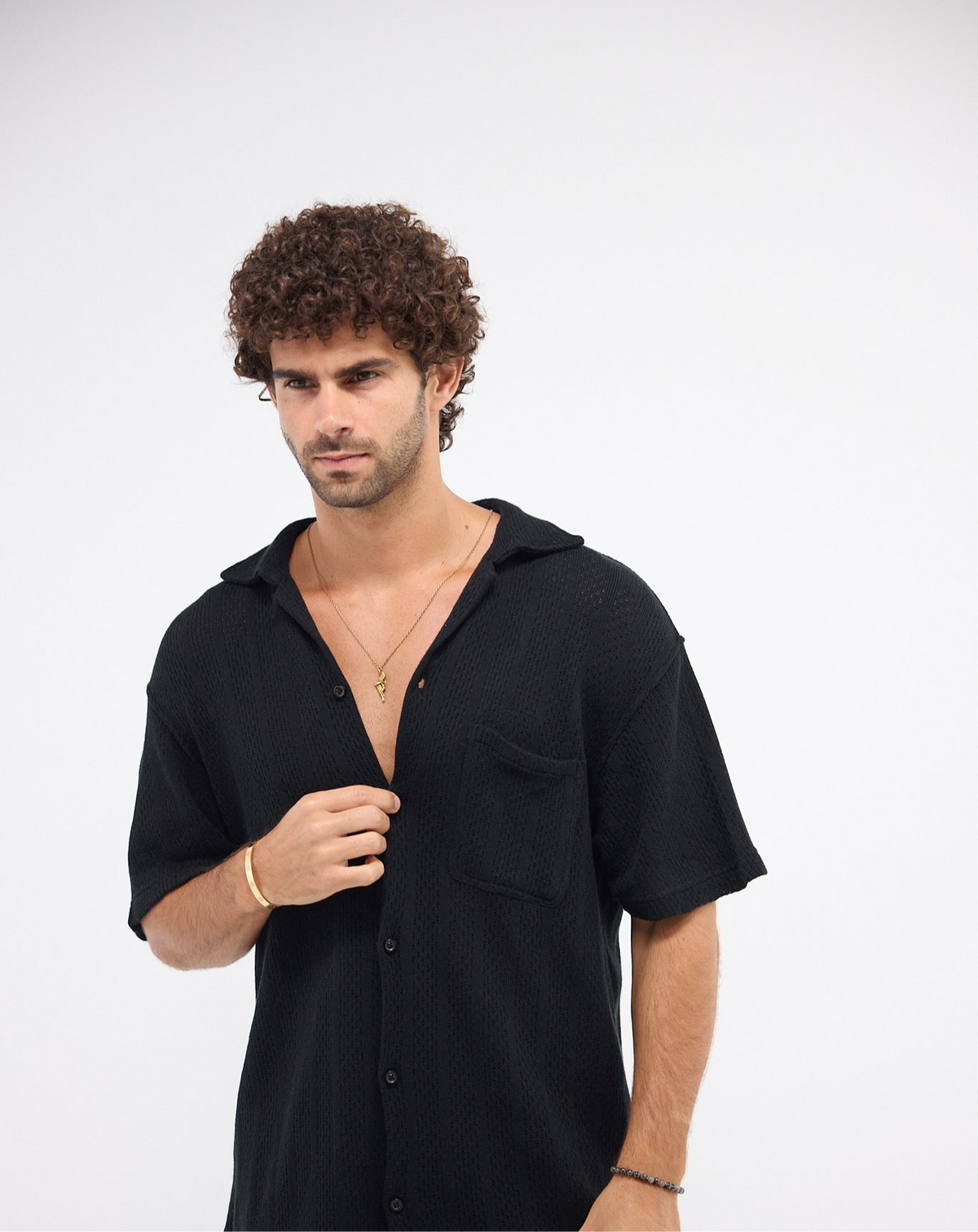 The Breezy Tee - Black Knitted