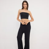 Sunburnt Rebel - knitted beach pants - Black