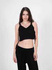 Bali Bliss- Black crochet top