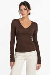 V-neck Long sleeve - sculpt Tee