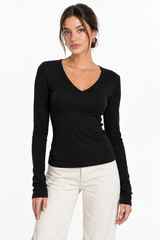V-neck Long sleeve - sculpt Tee