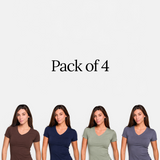 V-Neck Sculpt Tee - Pack of 4