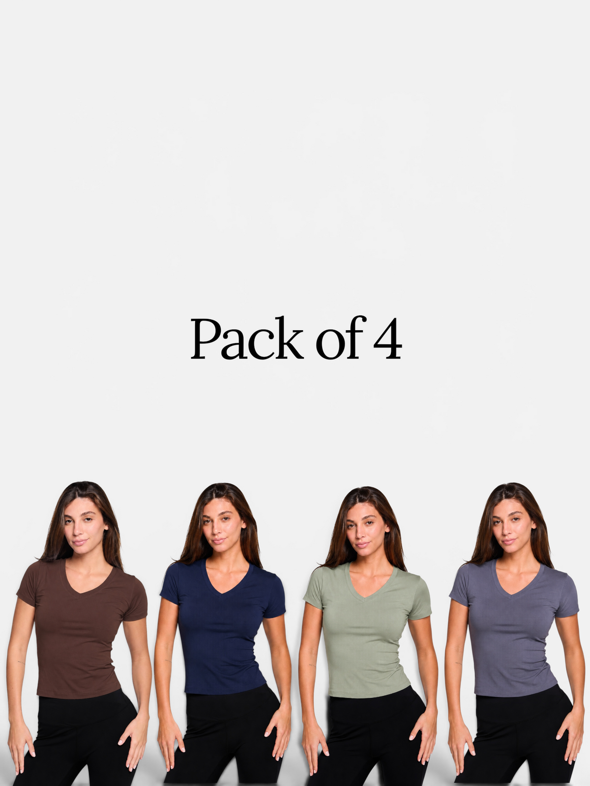 V-Neck Sculpt Tee - Pack of 4
