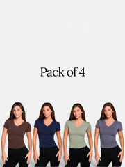 V-Neck Sculpt Tee - Pack of 4