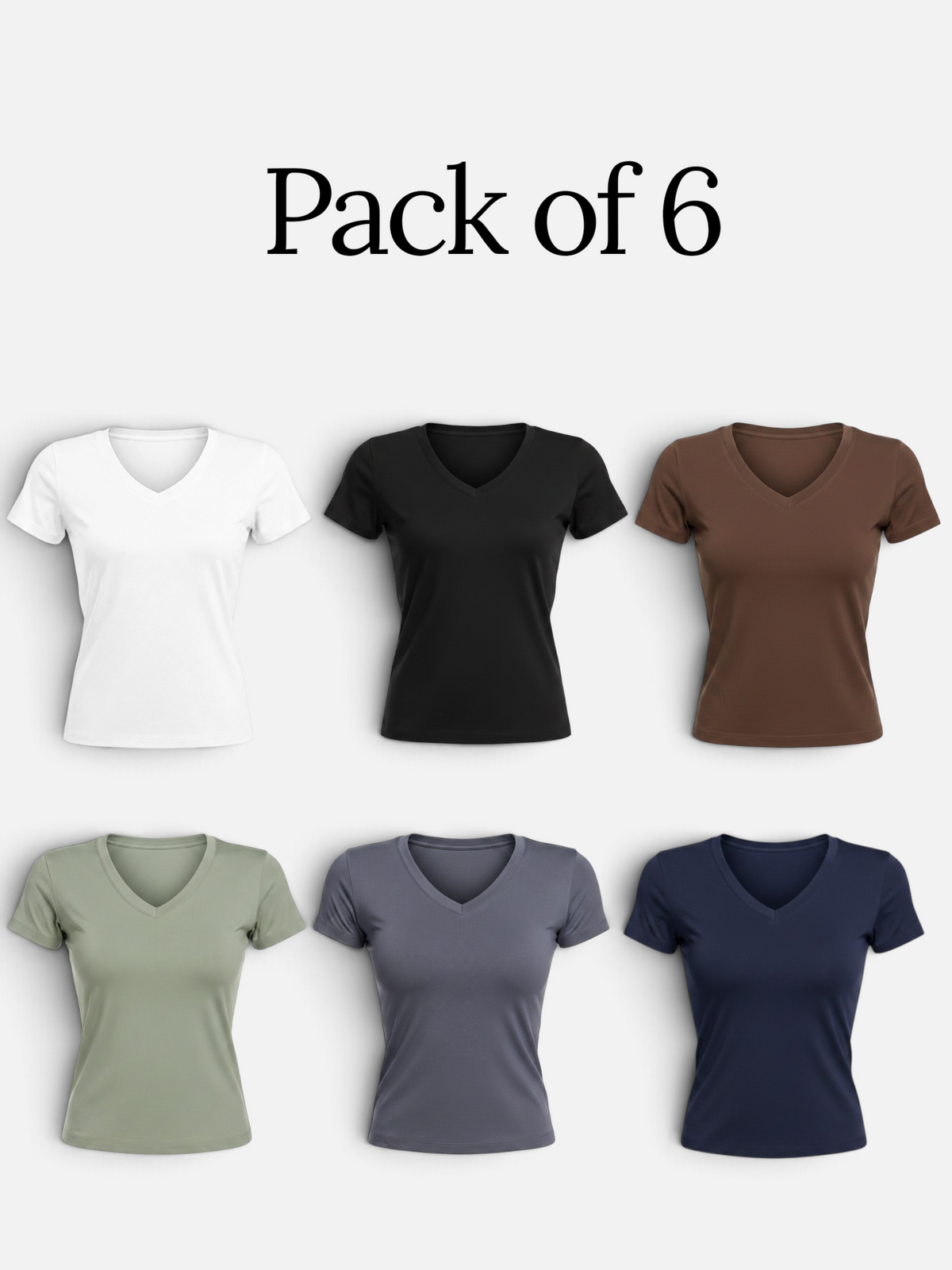 Pack of 6 - V Neck